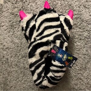 NWT•Kids’ Light-up Claw Zebra Stripe Slippers | Size 3-4